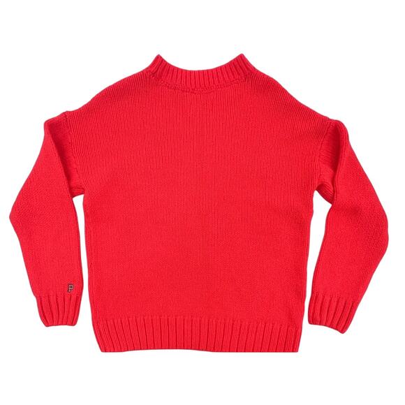 VS PINK coral knit Boyfriend chunky pullover sweater w/Logos Oversized small - Picture 8 of 10